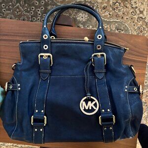 Michael Kors Navy Leather Satchel